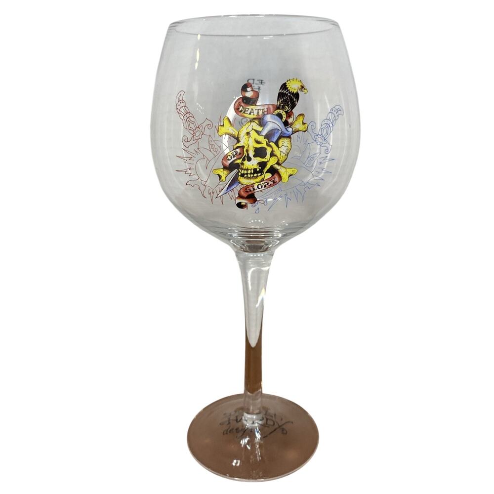 Ed Hardy 1971 Death or Glory‎ Wine Glass